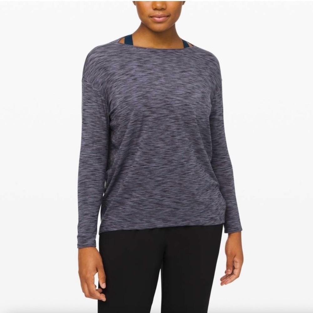 lululemon athletica Heathered Gray Long Sleeve Tee